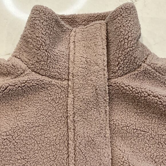 Prana NEW Flurry Jacket Womens XS Oversized Pink Sherpa Fleece Full Zip Snap - Picture 4 of 15